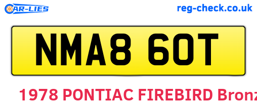 NMA860T are the vehicle registration plates.