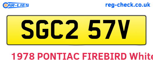 SGC257V are the vehicle registration plates.