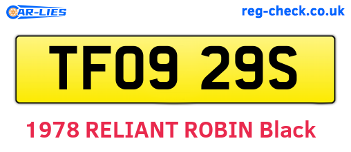 TFO929S are the vehicle registration plates.