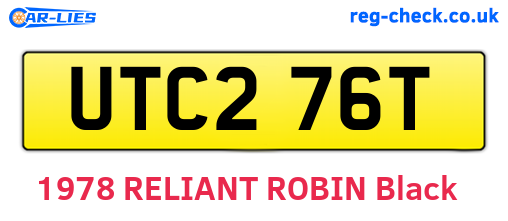 UTC276T are the vehicle registration plates.
