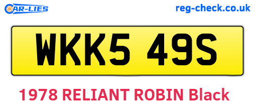 WKK549S are the vehicle registration plates.