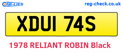 XDU174S are the vehicle registration plates.