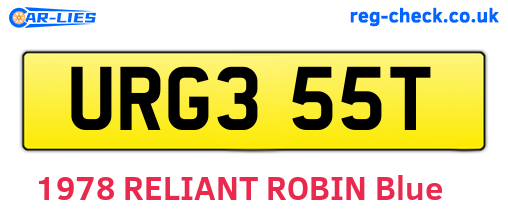 URG355T are the vehicle registration plates.