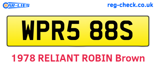 WPR588S are the vehicle registration plates.