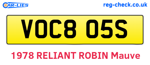 VOC805S are the vehicle registration plates.