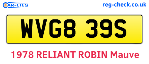 WVG839S are the vehicle registration plates.