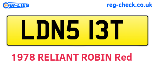 LDN513T are the vehicle registration plates.