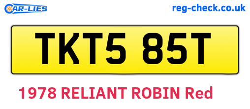 TKT585T are the vehicle registration plates.