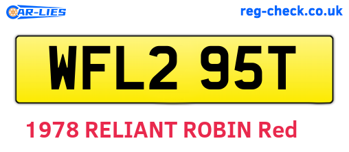 WFL295T are the vehicle registration plates.