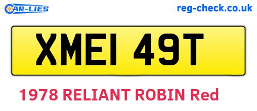 XME149T are the vehicle registration plates.