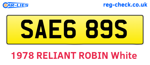 SAE689S are the vehicle registration plates.