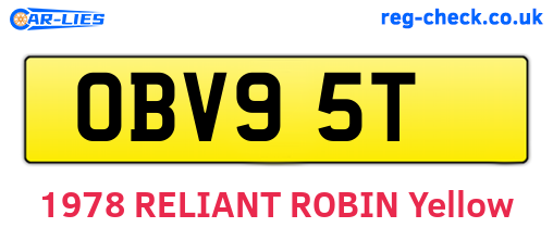 OBV95T are the vehicle registration plates.