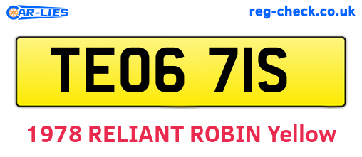 TEO671S are the vehicle registration plates.