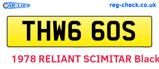 THW660S are the vehicle registration plates.
