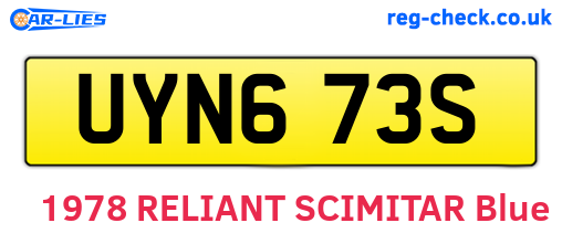 UYN673S are the vehicle registration plates.