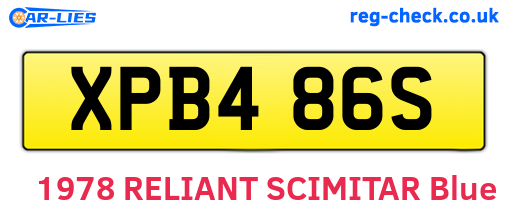 XPB486S are the vehicle registration plates.