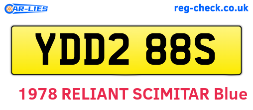 YDD288S are the vehicle registration plates.