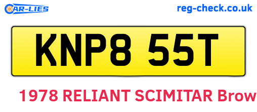 KNP855T are the vehicle registration plates.
