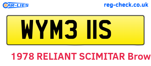 WYM311S are the vehicle registration plates.