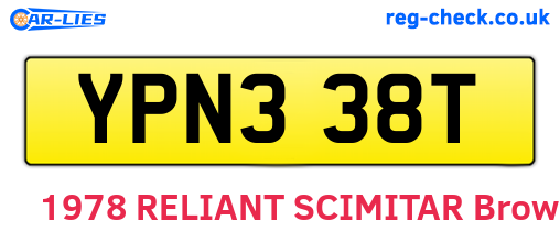 YPN338T are the vehicle registration plates.