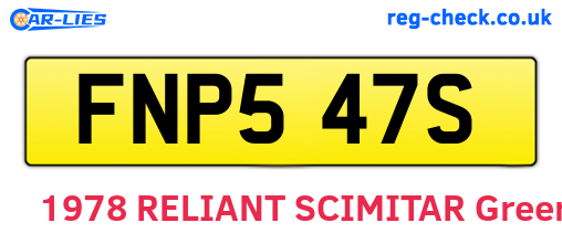 FNP547S are the vehicle registration plates.