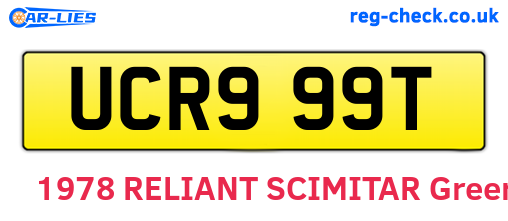 UCR999T are the vehicle registration plates.