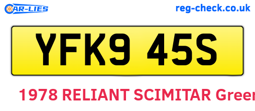 YFK945S are the vehicle registration plates.