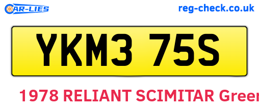 YKM375S are the vehicle registration plates.