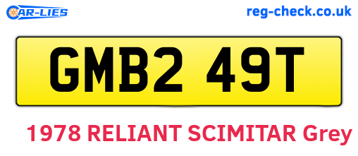 GMB249T are the vehicle registration plates.