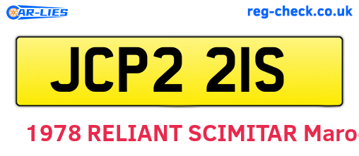 JCP221S are the vehicle registration plates.