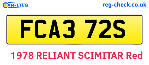FCA372S are the vehicle registration plates.