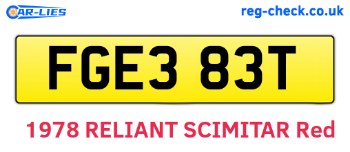 FGE383T are the vehicle registration plates.