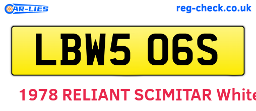 LBW506S are the vehicle registration plates.