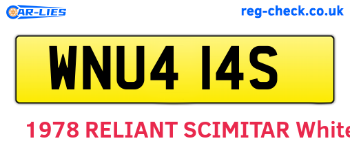 WNU414S are the vehicle registration plates.