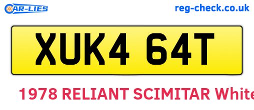 XUK464T are the vehicle registration plates.