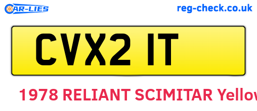 CVX21T are the vehicle registration plates.