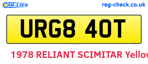 URG840T are the vehicle registration plates.