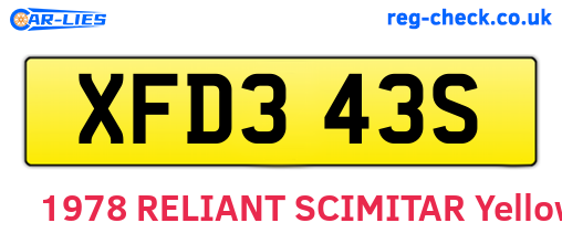 XFD343S are the vehicle registration plates.