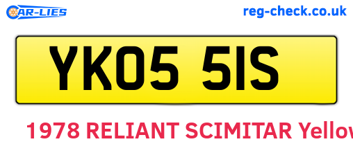 YKO551S are the vehicle registration plates.