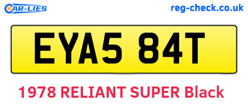 EYA584T are the vehicle registration plates.