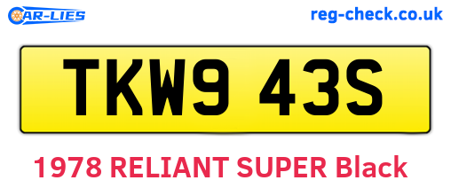 TKW943S are the vehicle registration plates.