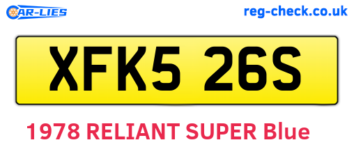 XFK526S are the vehicle registration plates.
