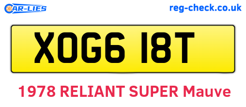 XOG618T are the vehicle registration plates.