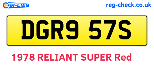 DGR957S are the vehicle registration plates.