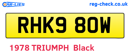 RHK980W are the vehicle registration plates.