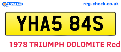 YHA584S are the vehicle registration plates.