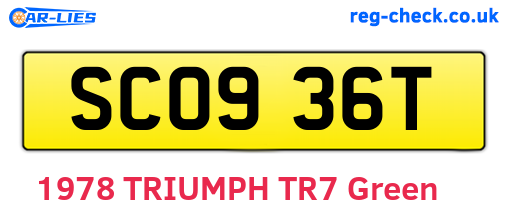 SCO936T are the vehicle registration plates.