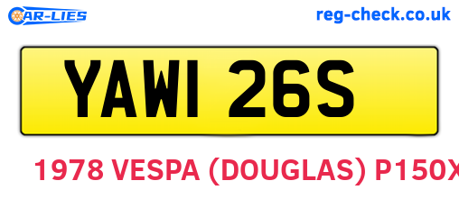 YAW126S are the vehicle registration plates.