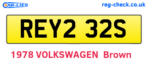REY232S are the vehicle registration plates.