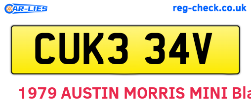 CUK334V are the vehicle registration plates.